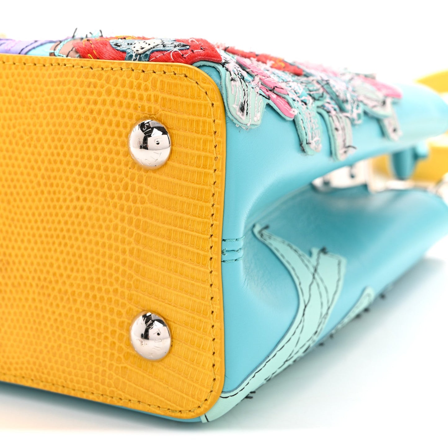 Calfskin Lizard Artycapucines Tschabalala Self PM Multicolor