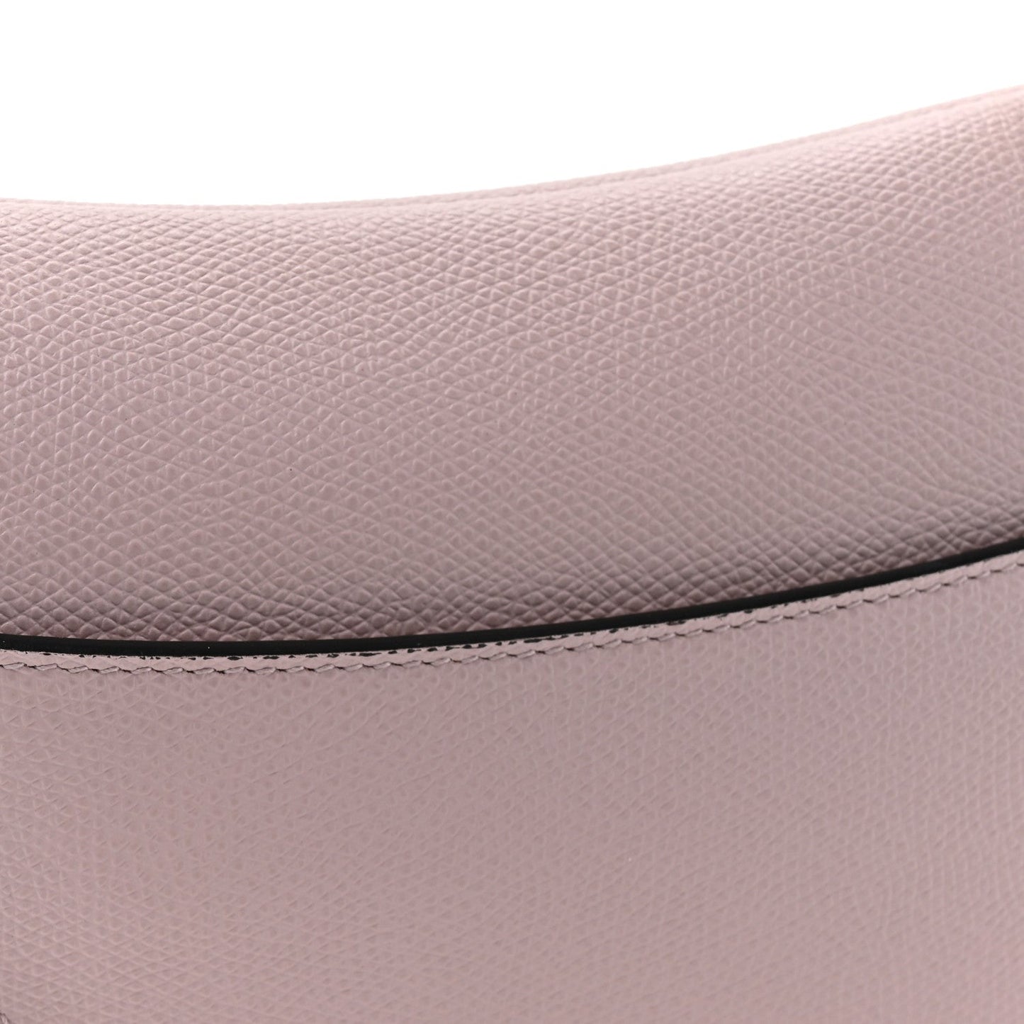 Grained Calfskin Mini Saddle Bag Light Pink