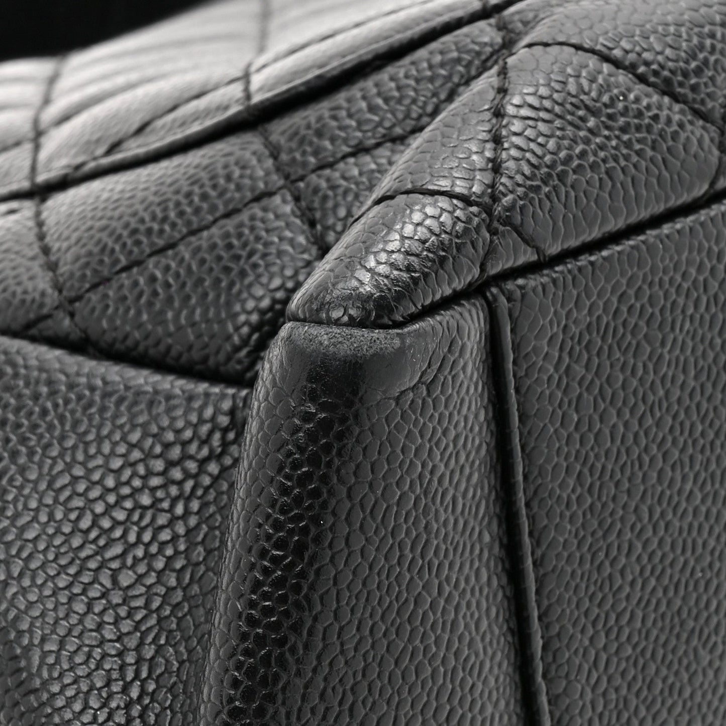 Caviar Quilted Grand Shopping Tote GST Black