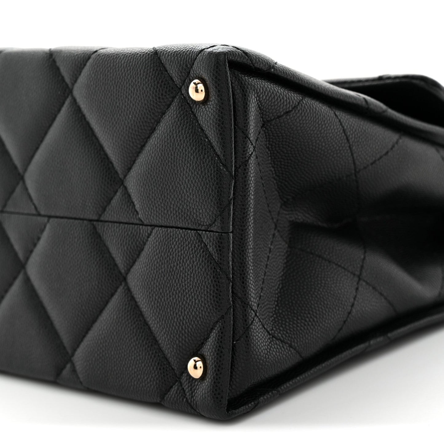 Caviar Quilted Medium Retro Twist Top Handle Flap Black