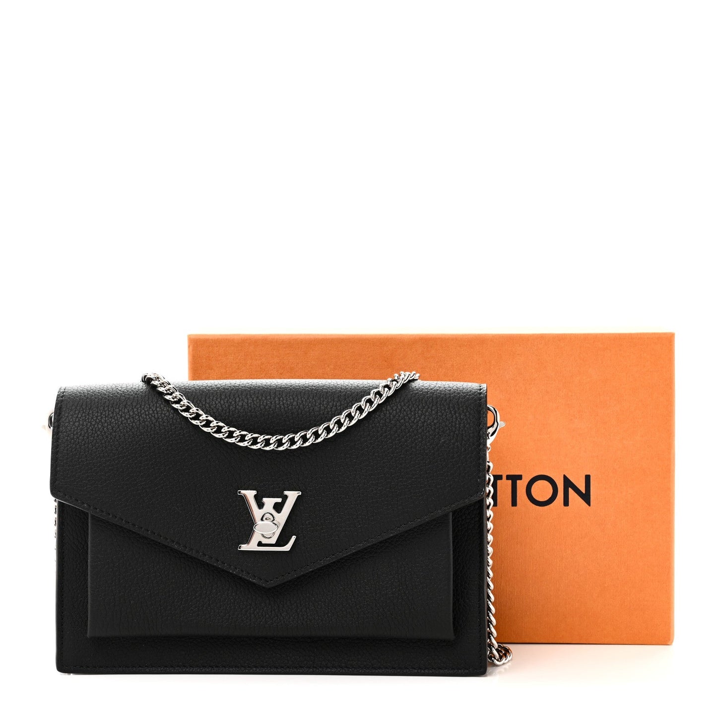 Soft Calfskin My Lockme Chain Pochette Black