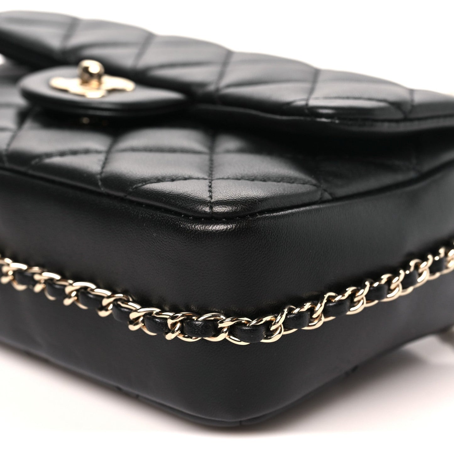 Lambskin Quilted Small My Precious Flap Black