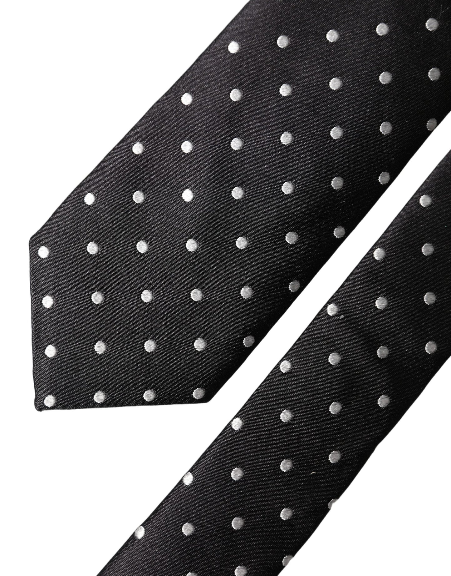Dolce & Gabbana Black White Polka Dots Silk Adjustable Men NeckMen's Men's Tie