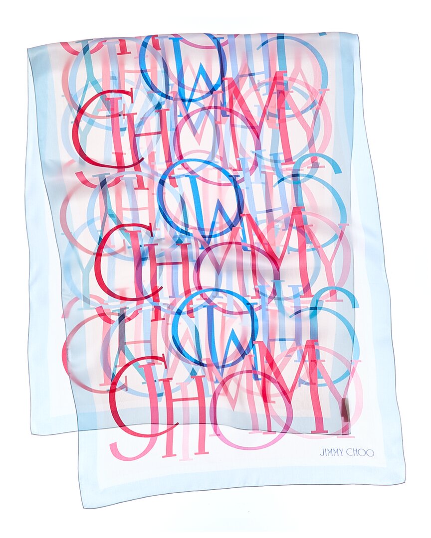 Jimmy Choo Logo Silk Scarf