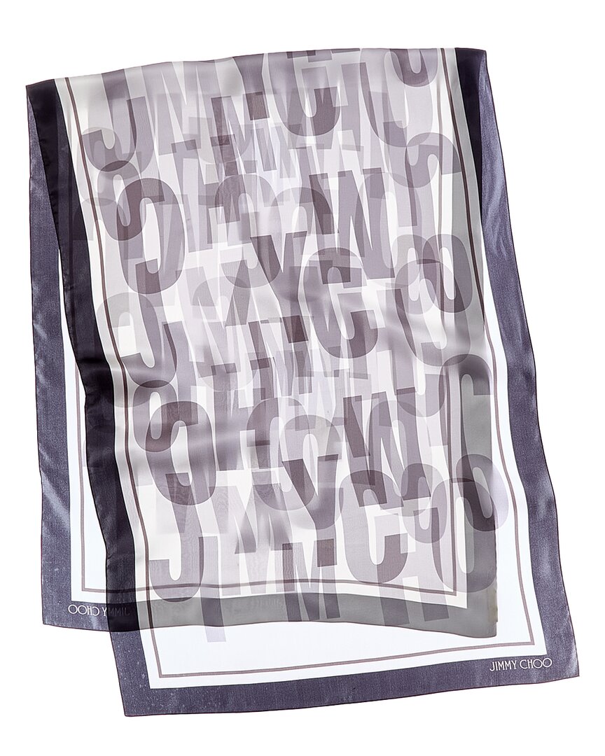 Jimmy Choo Logo Silk Scarf