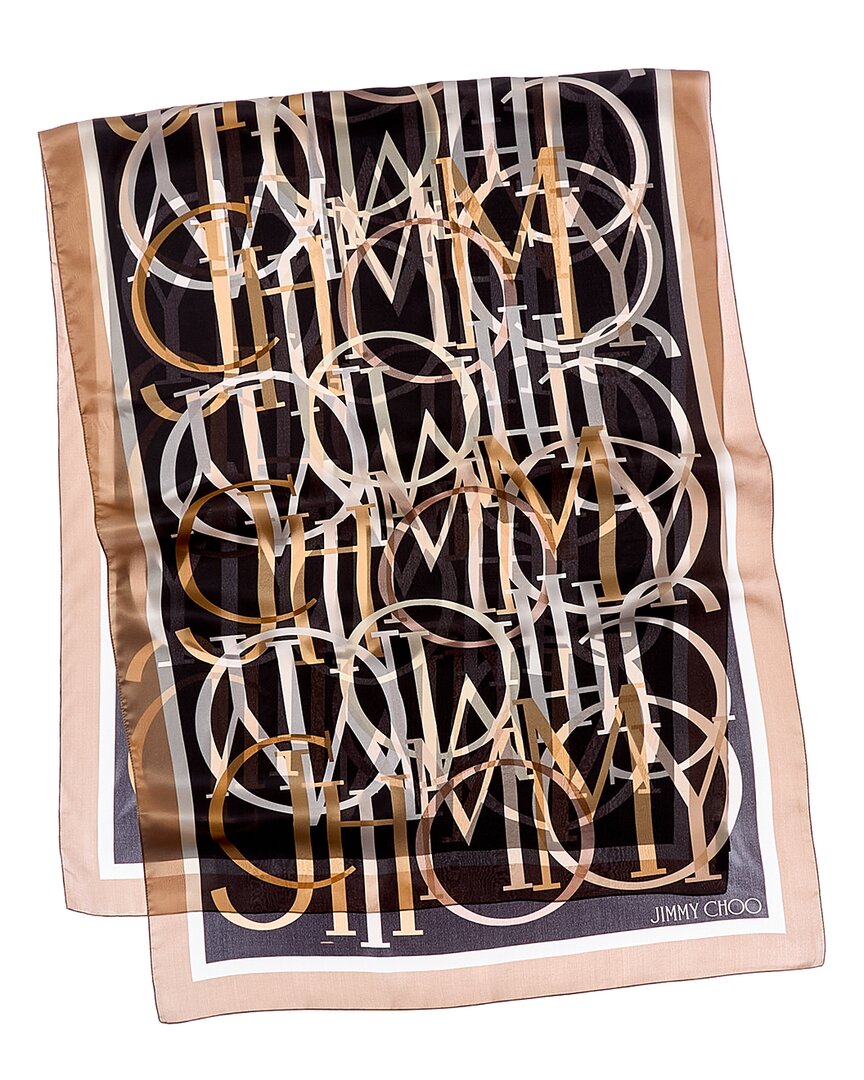 Jimmy Choo Logo Silk Scarf