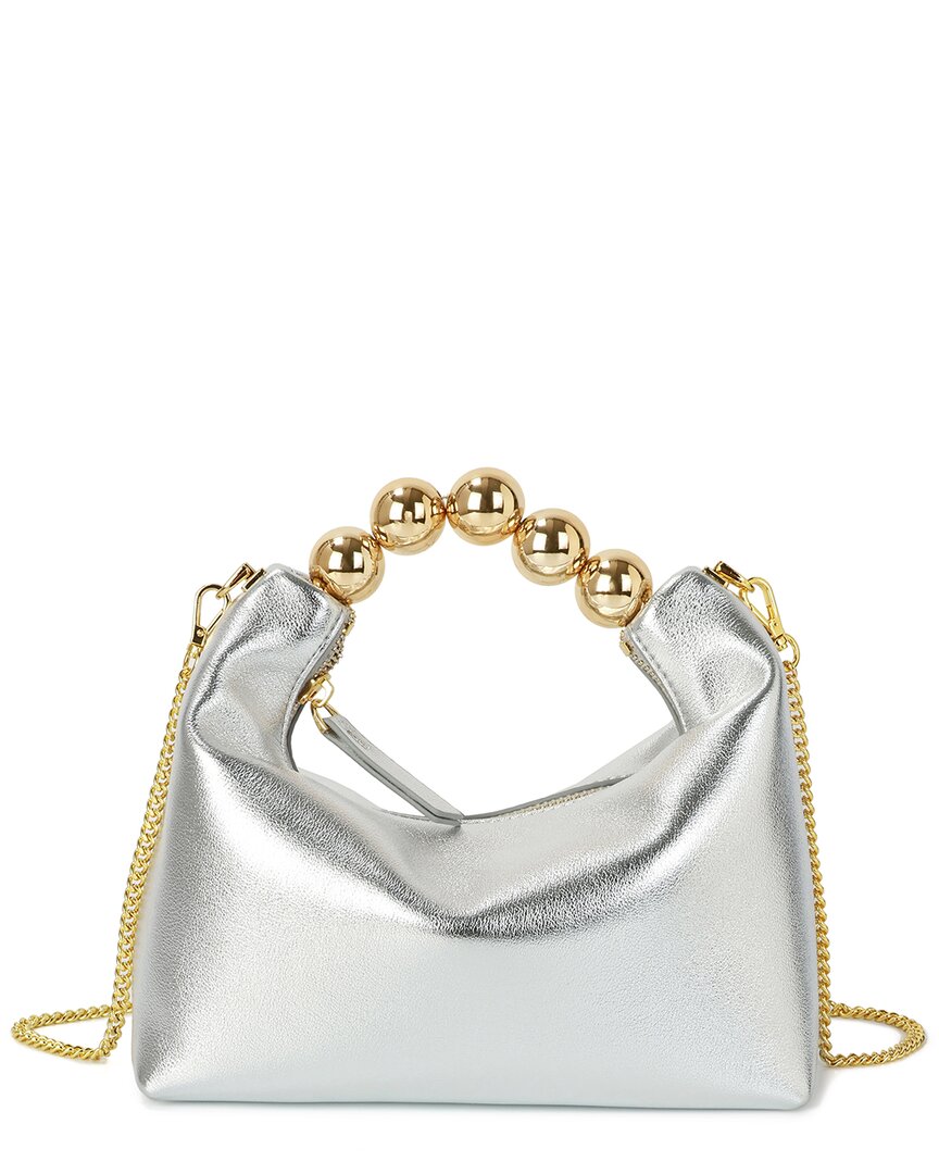 Tiffany & Fred Paris Smooth Metallic Leather Top-Handle Crossbody