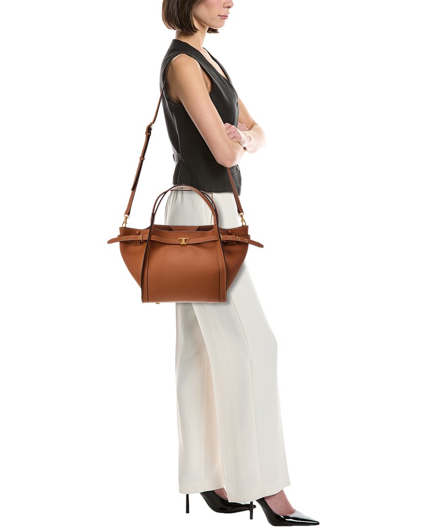 Tod's Logo Small Leather Tote