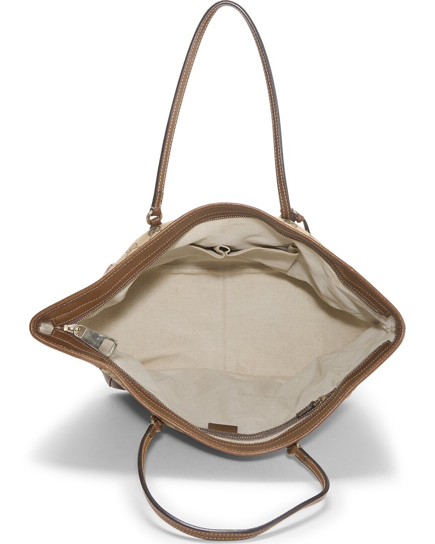Gucci Beige Gg Canvas Bree Top Handle Tote Large ( )