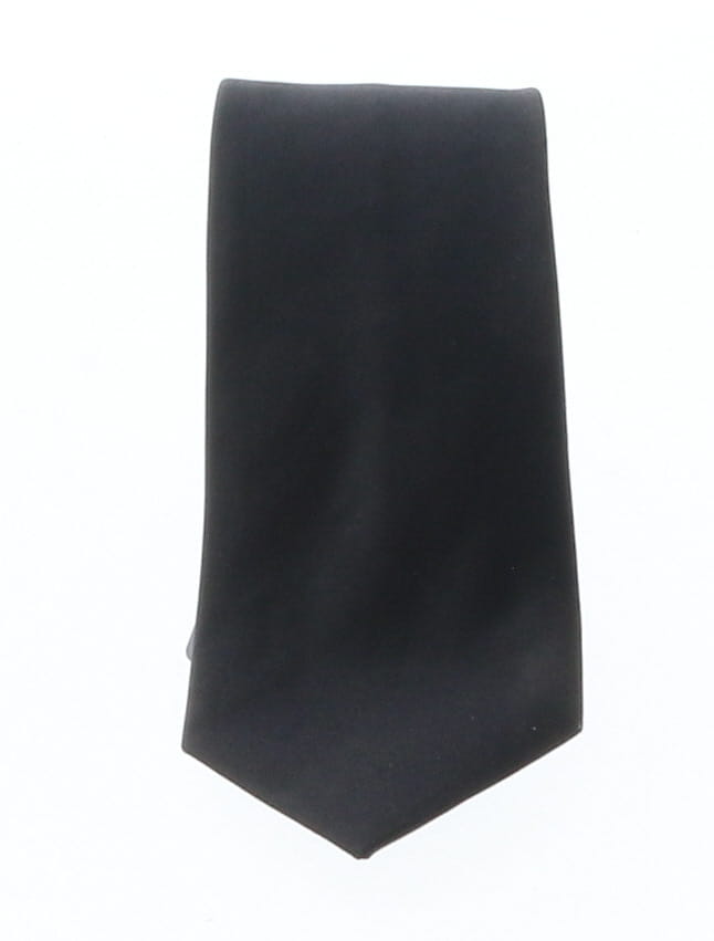 Emporio Armani Black Solid 100% Silk Mens Tie