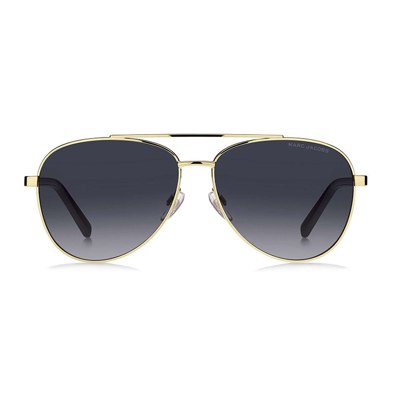 Marc Jacobs Sunglasses Aviator Full Rim, Gold/Black Frame and Dark Grey Gradient Lens MARC760/S0RHL9O