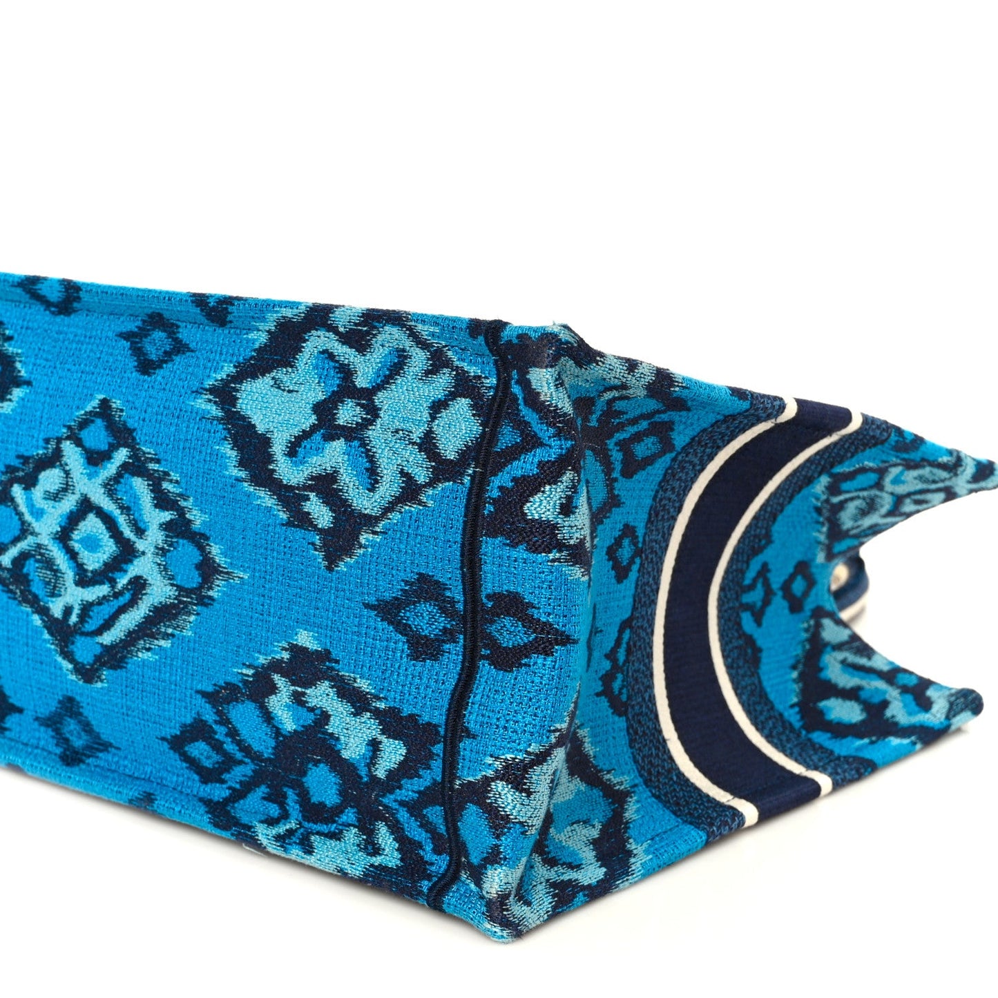 Canvas Embroidered Paisley Medium Book Tote Blue Multicolor