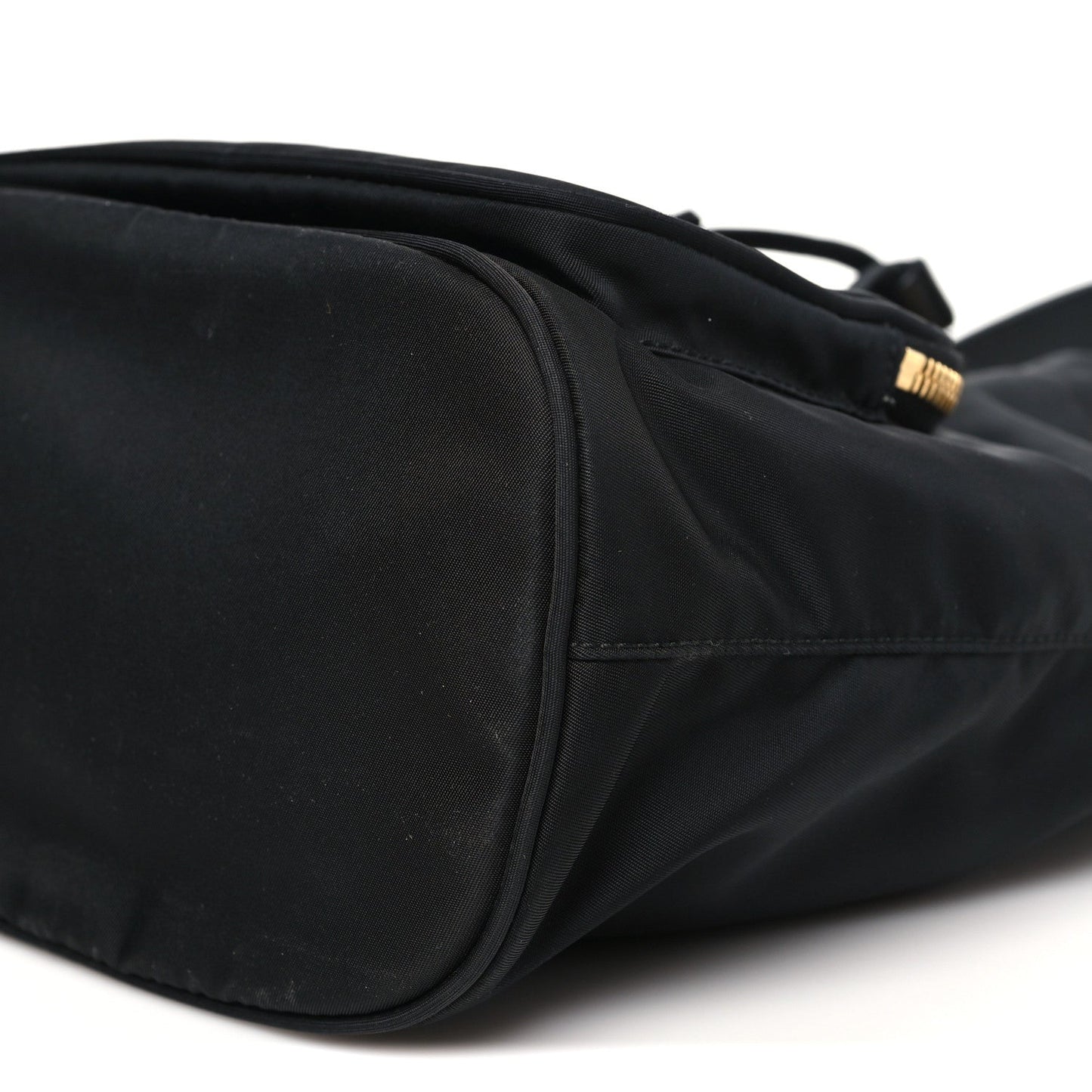 Saffiano Tessuto Nylon Mini Bucket Crossbody Bag Black