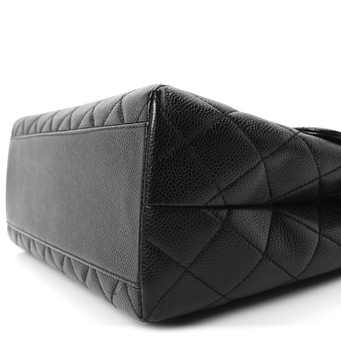 Caviar Quilted Jumbo Kelly Flap Black