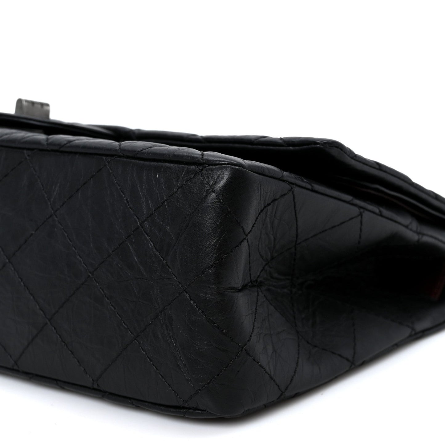 Aged Calfskin Quilted 2.55 Reissue 227 Flap Black