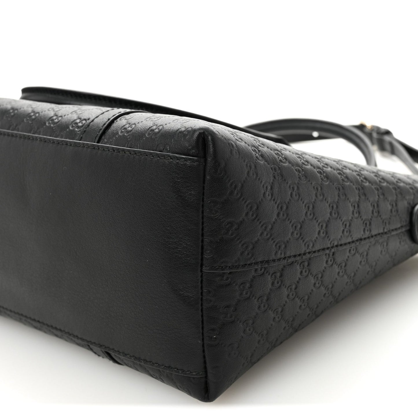 Soft Microguccissima Small Zippered Satchel Black