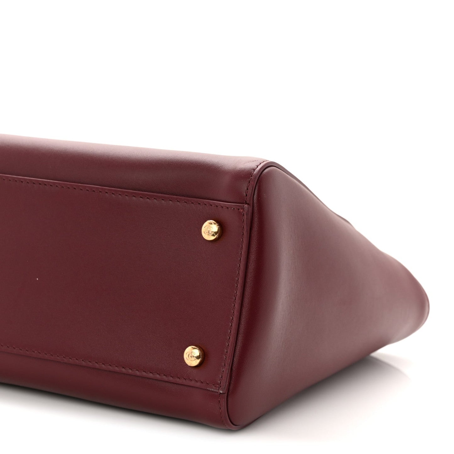 Calfskin Archetype Small Shopping Tote Dark Burgundy