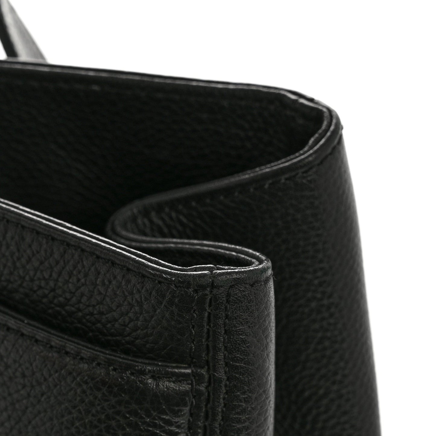 Calfskin Cerf Executive Shopper Tote Black
