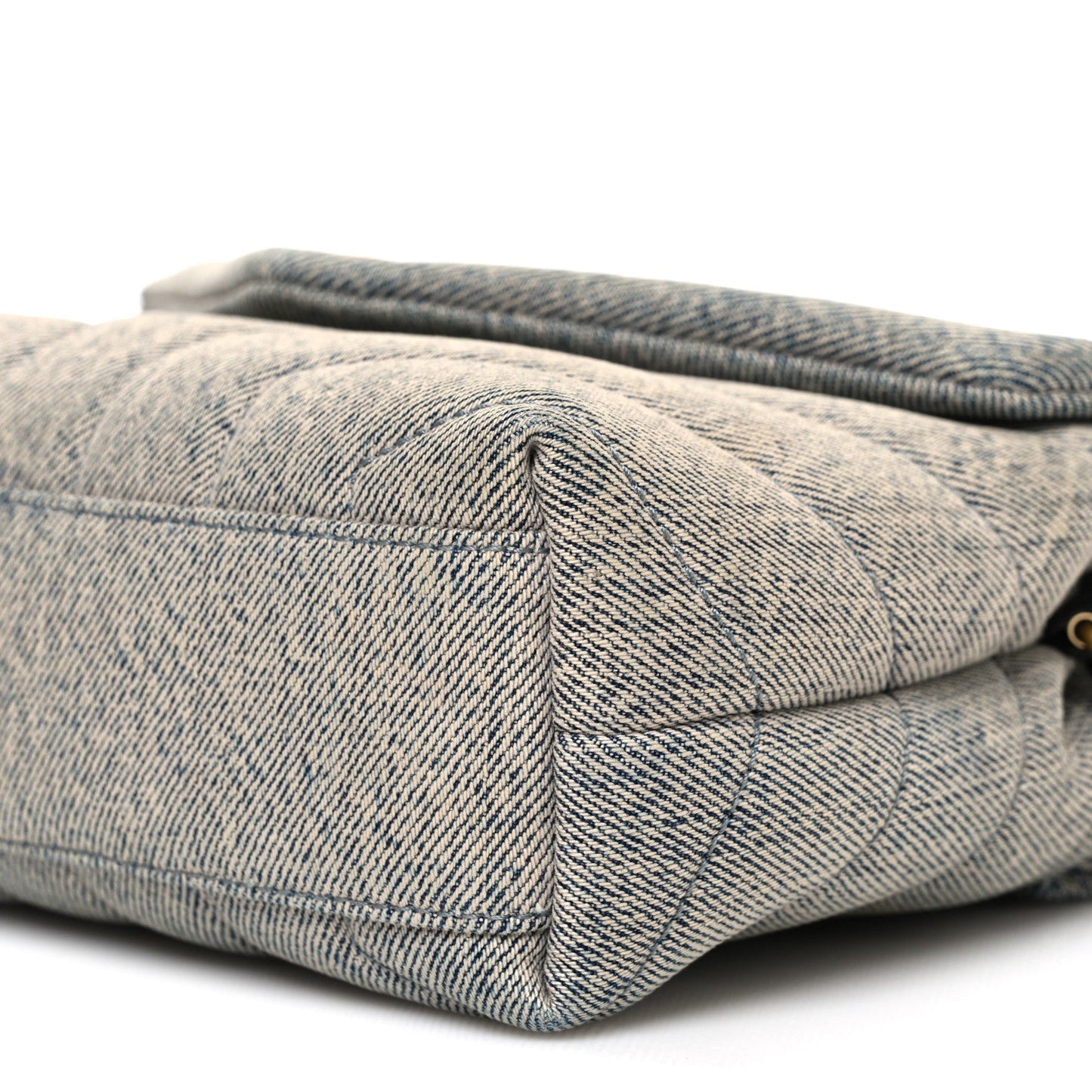 Denim Y Quilted Monogram Toy Loulou Crossbody Bag Grey