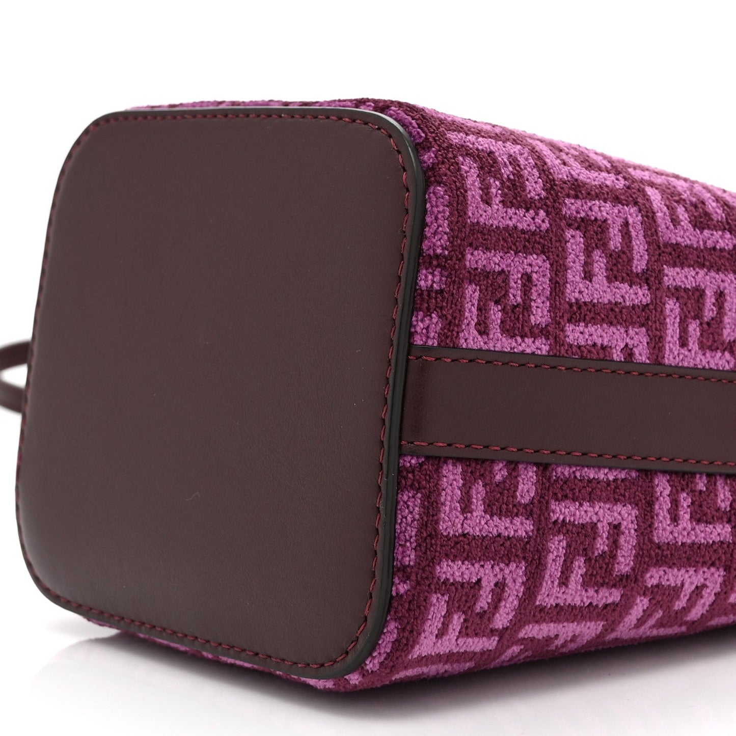 Chenille Vitello F is Fendi Micro FF Mini Mon Tresor Bucket Bag Rosso Roma