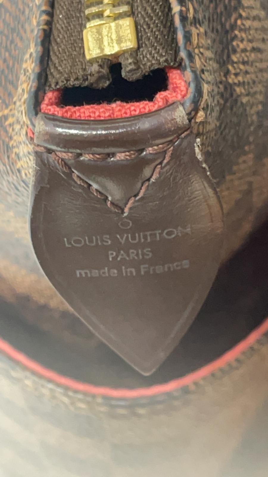 LOUIS VUITTON Totally MM Damier Ebene Shoulder Bag Brown
