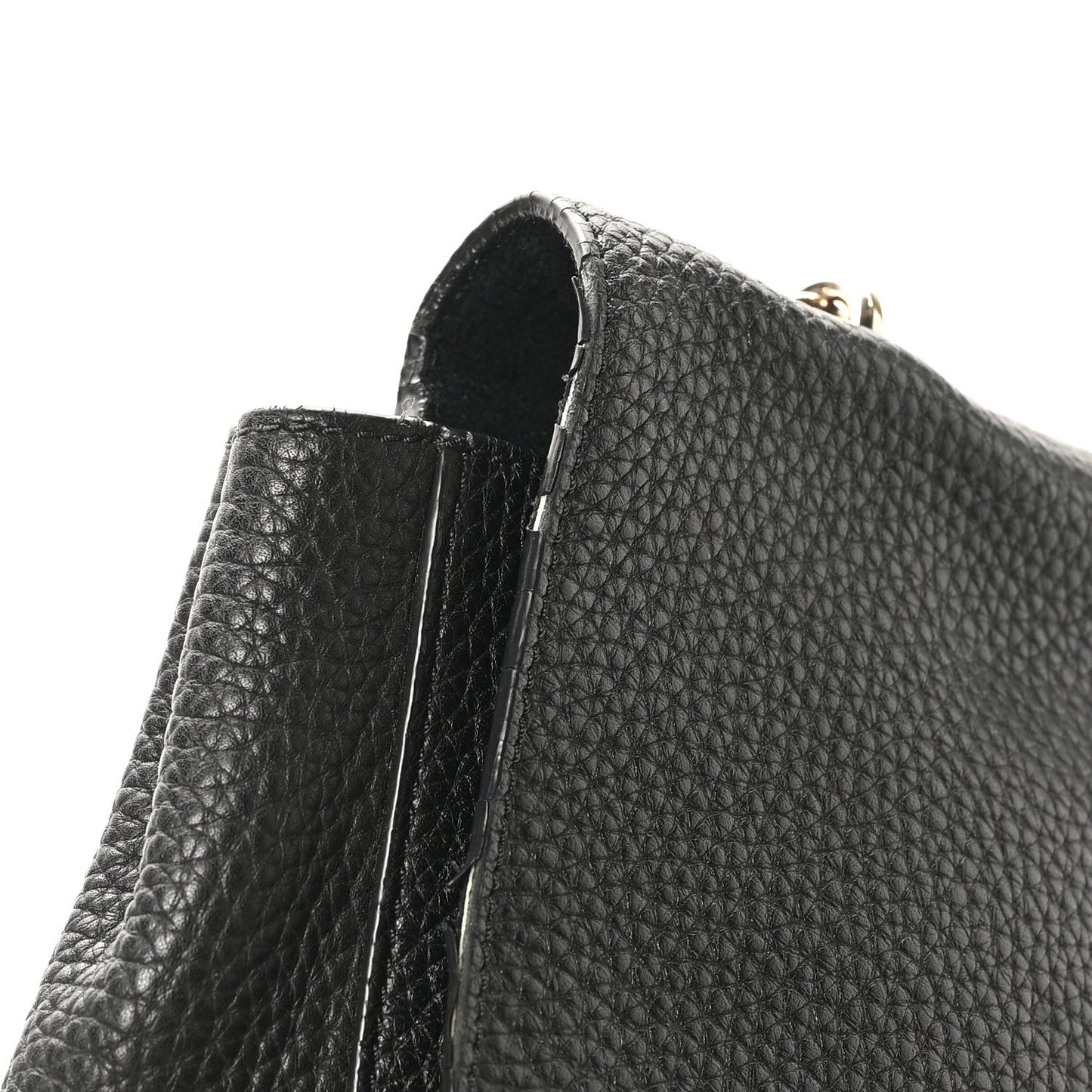 Small Classic Grain Calfskin Medium Lily Black