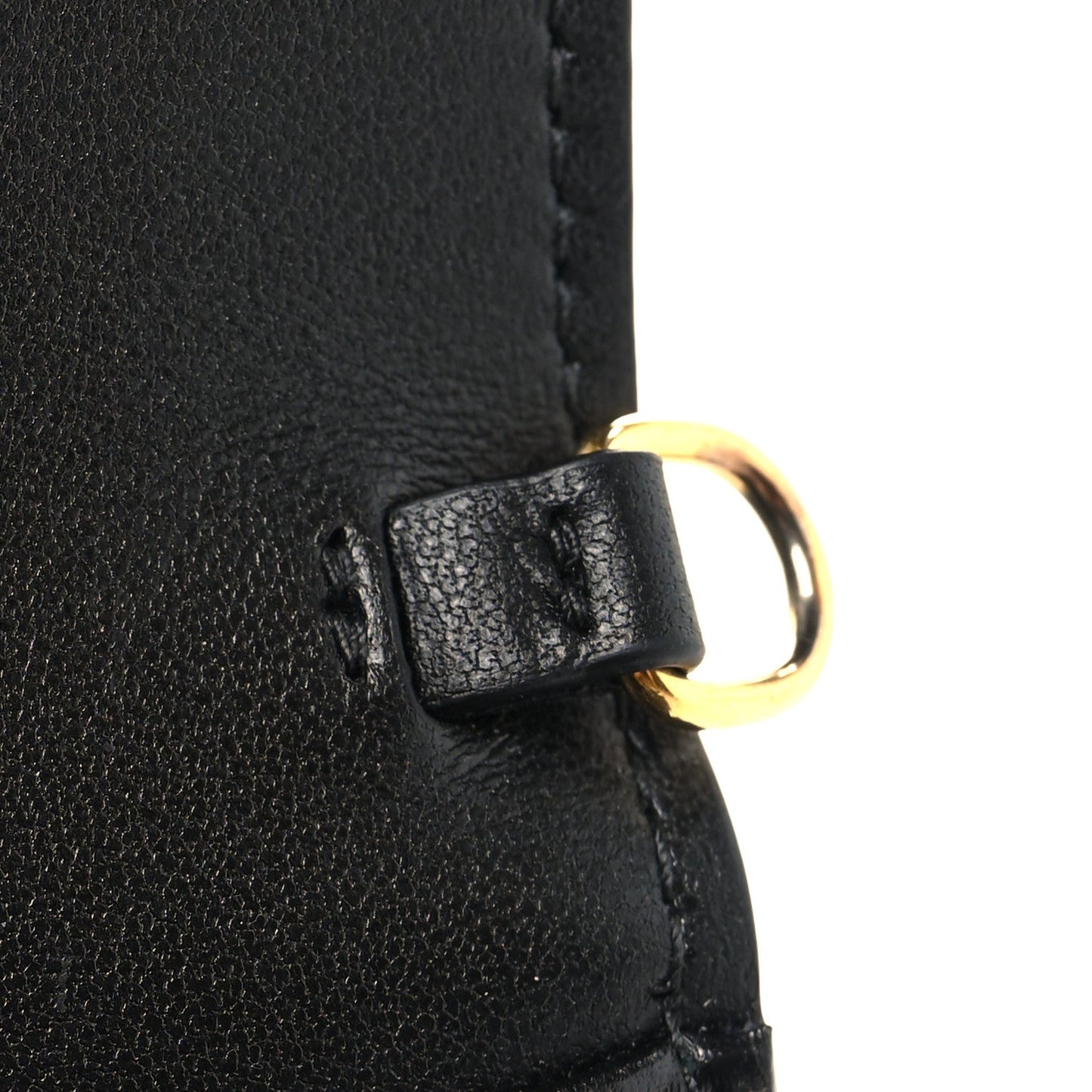 Supple Calfskin Cannage Caro Belt Pouch with Chain Black