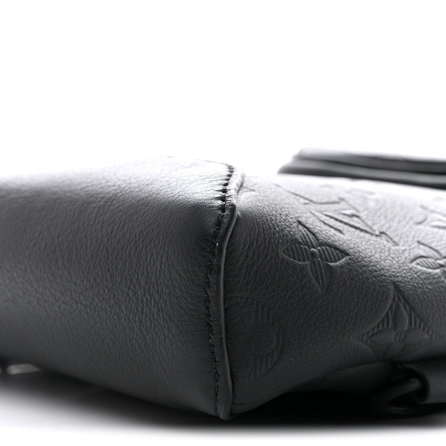 Calfskin Shadow Monogram Duo Slingbag Black