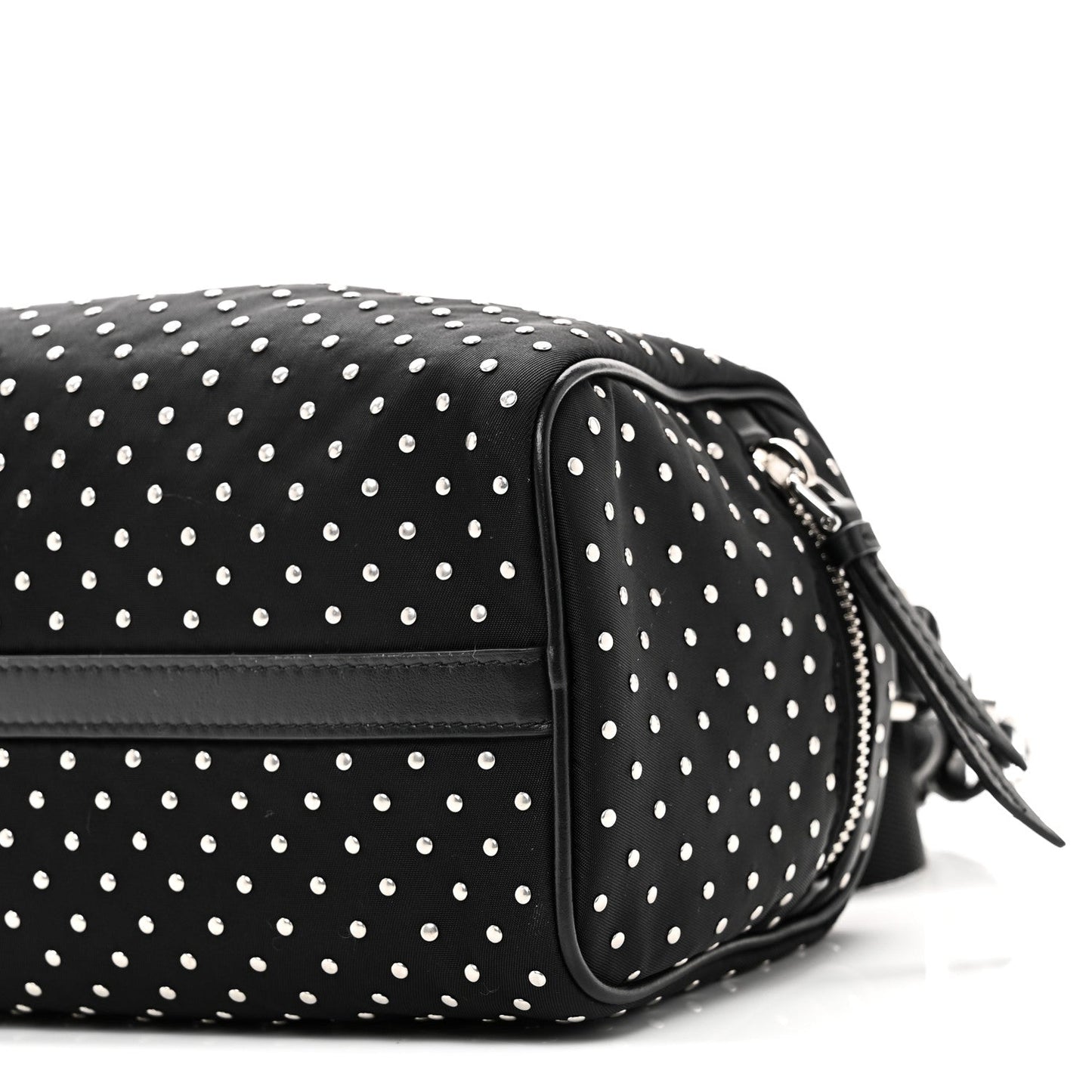 Re-Nylon Studded Shoulder Bag Black