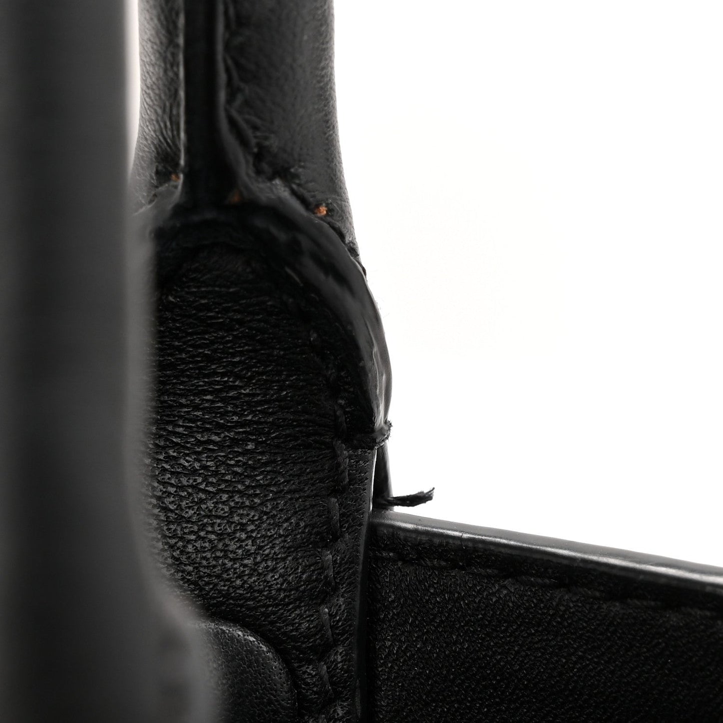 Soft Grain Calfskin Small Double Belt Tote Black