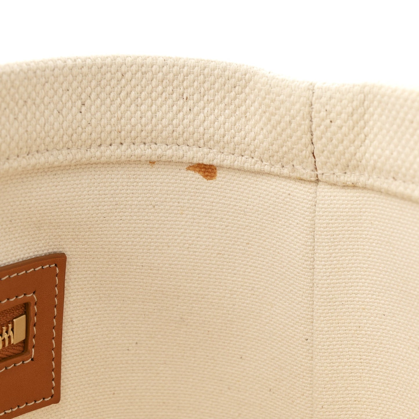 Canvas Calfskin Horizontal Cabas Natural Tan