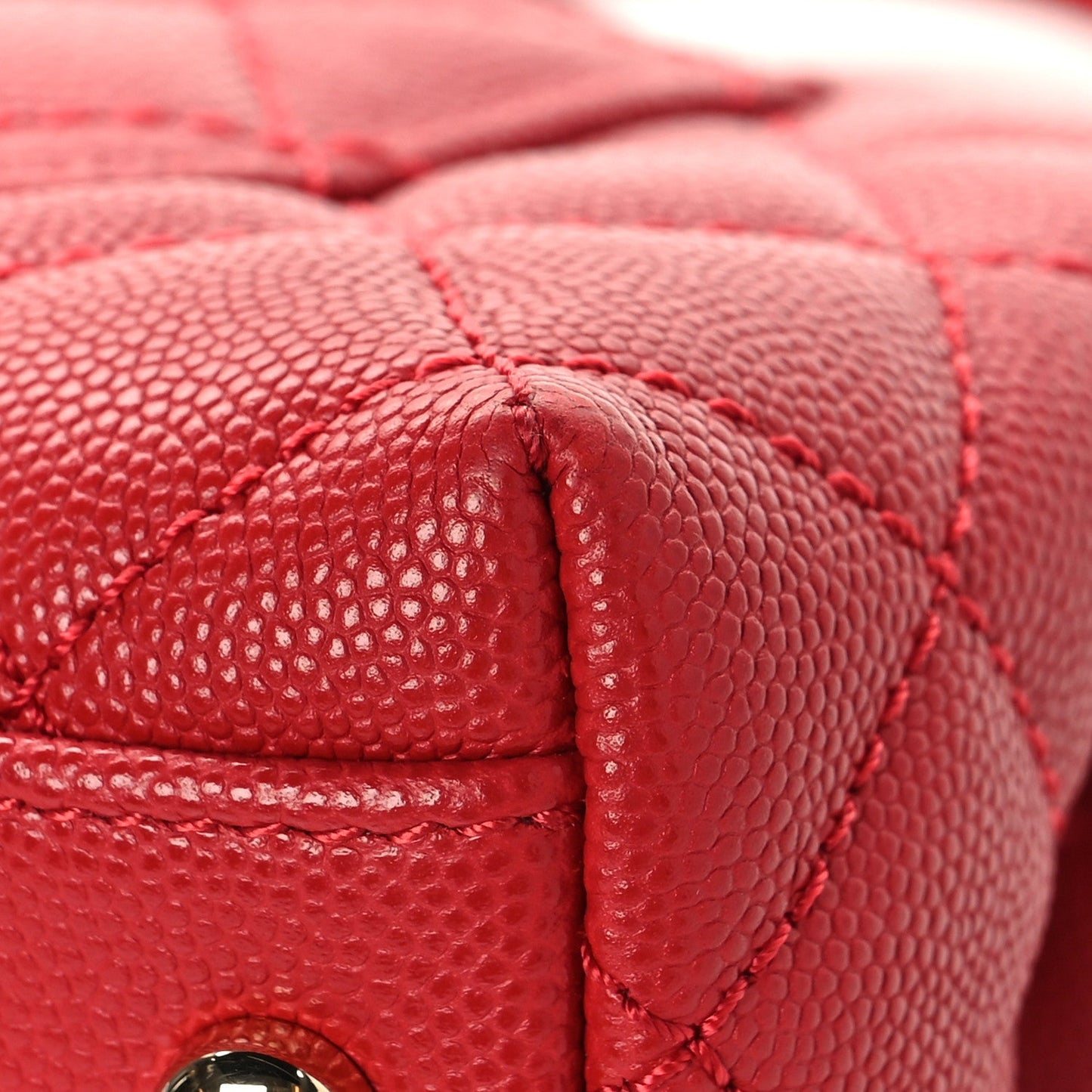 Caviar Lizard Embossed Quilted Extra Mini Coco Handle Flap Red