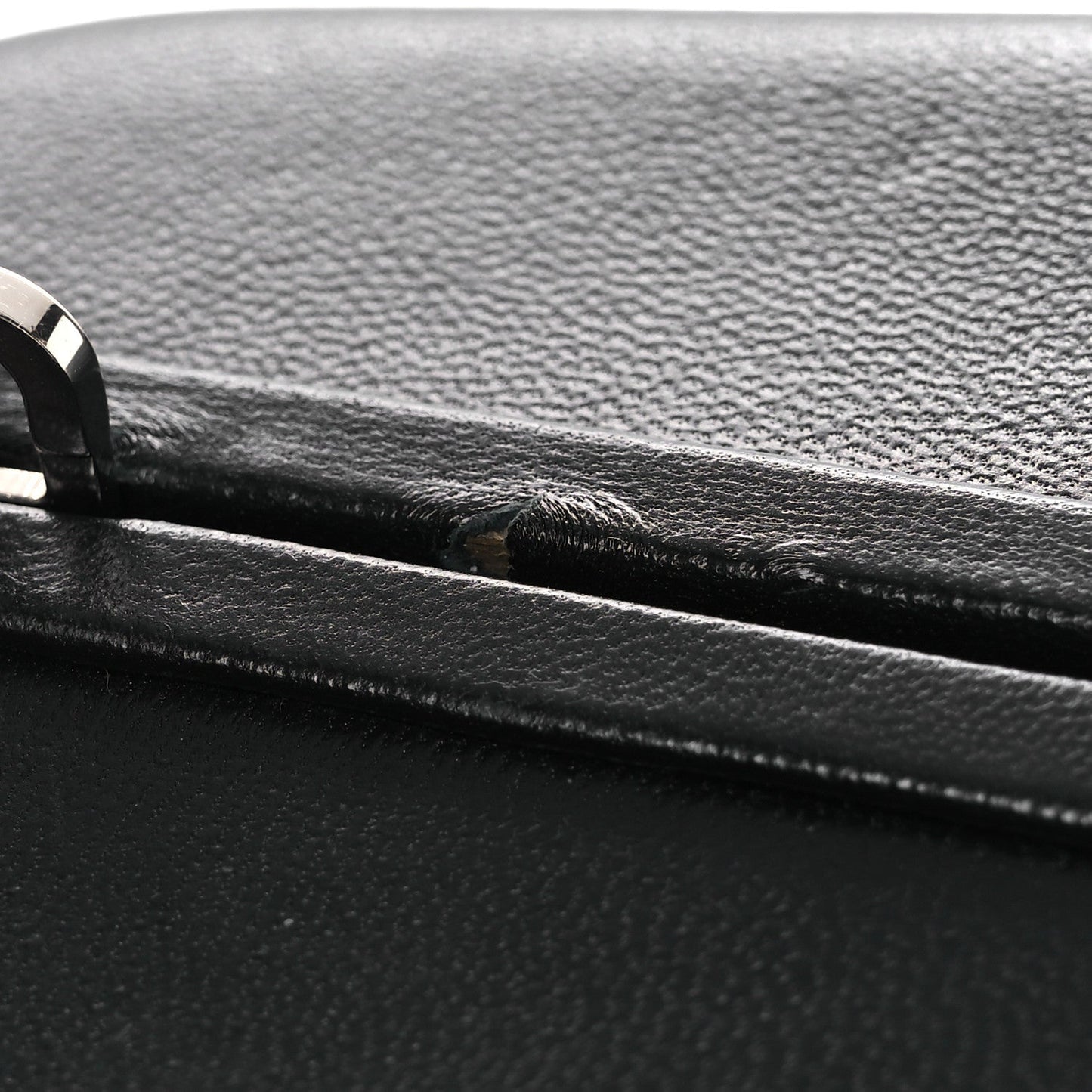 Calfskin G Chain Clutch Black