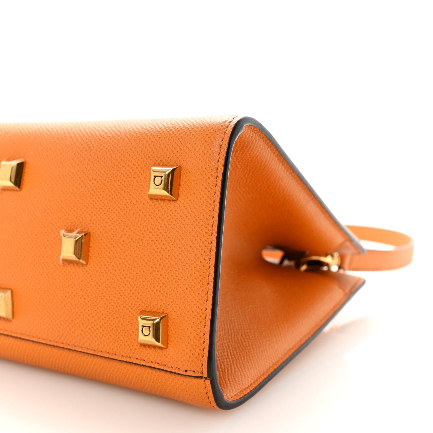 Hammered Calfskin Small The Studio Box Bag Olivello