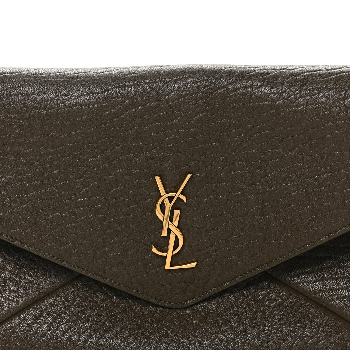 Grained Lambskin Large Cassandre Envelope Pouch Light Musk