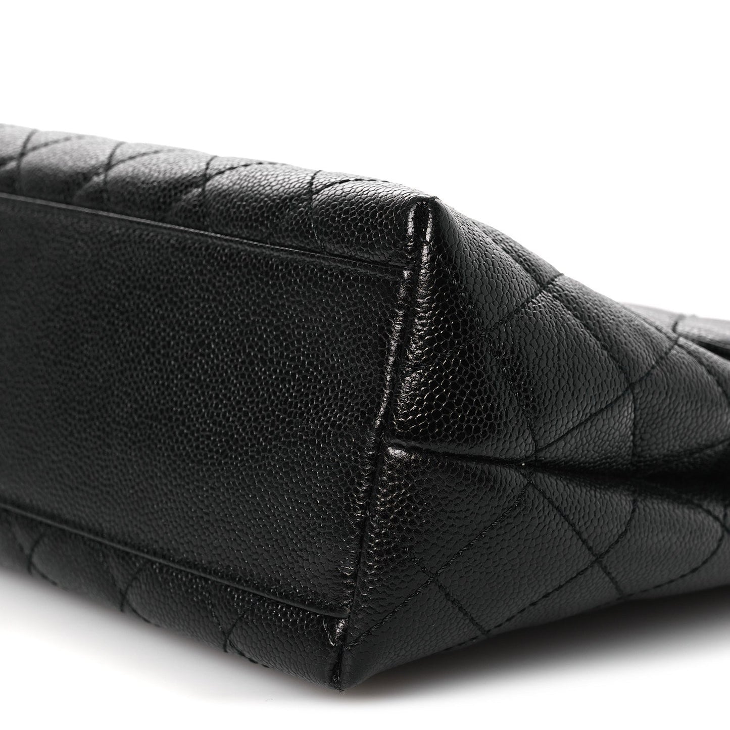 Caviar Quilted Jumbo Kelly Flap Black