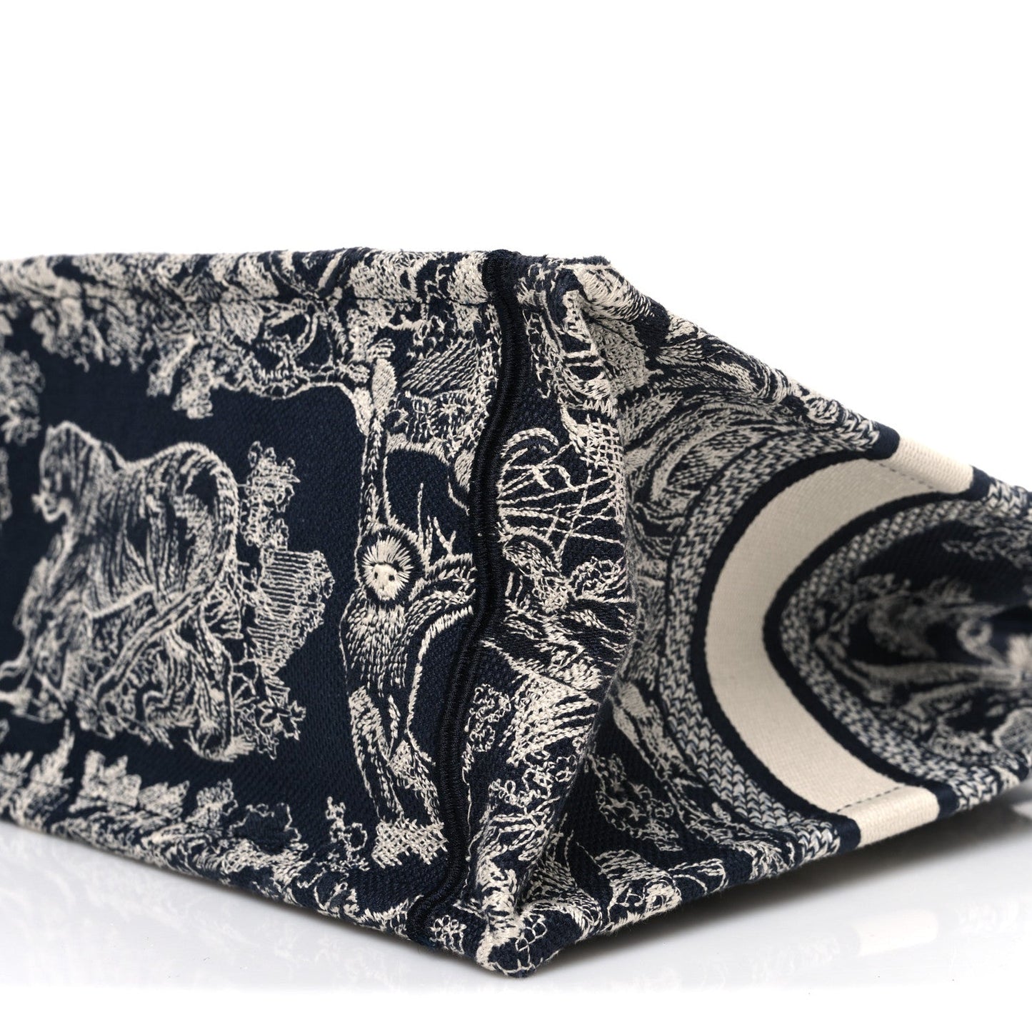 Canvas Embroidered Small Dioriviera Toile De Jouy Book Tote Blue