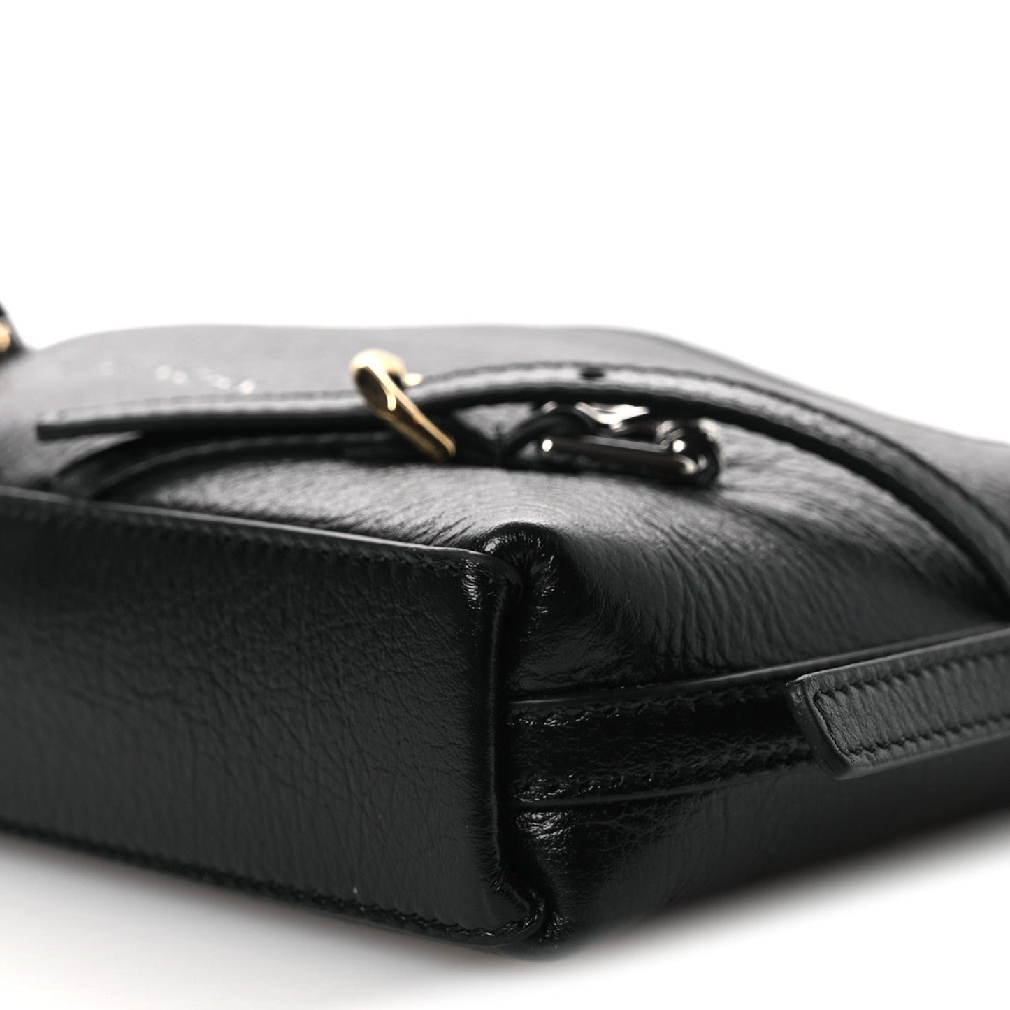 Tumbled Calfskin Nano Voyou Bag Black
