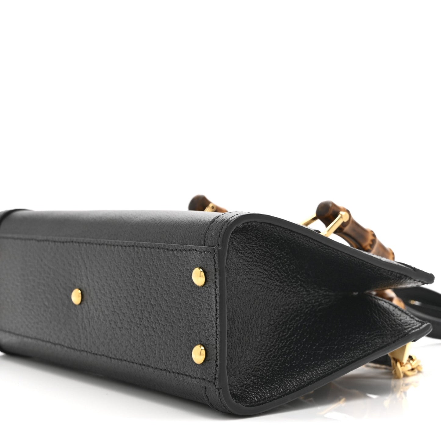 Textured Dollar Calfskin Web Small Diana Shoulder Bag Black