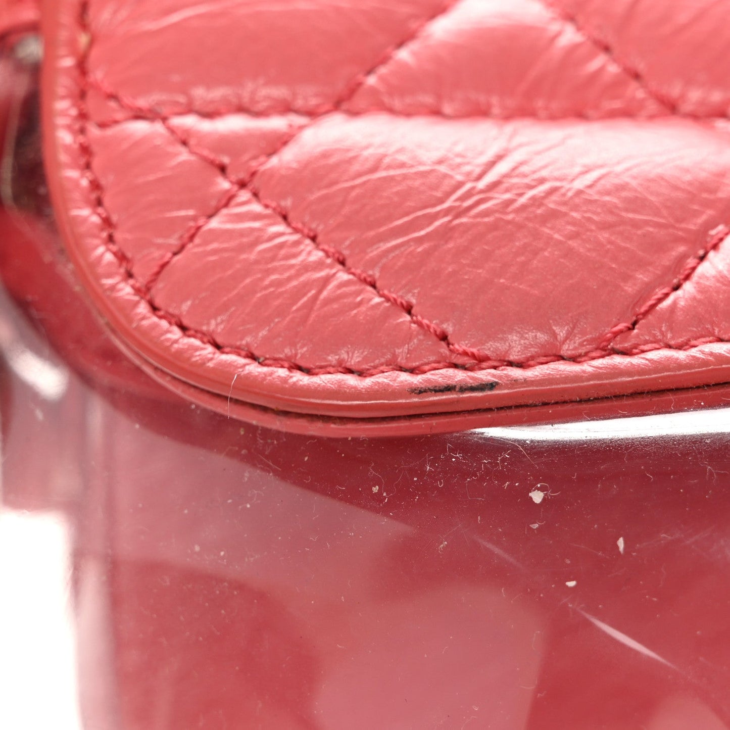 Crumpled Calfskin PVC Quilted Backpack Pink
