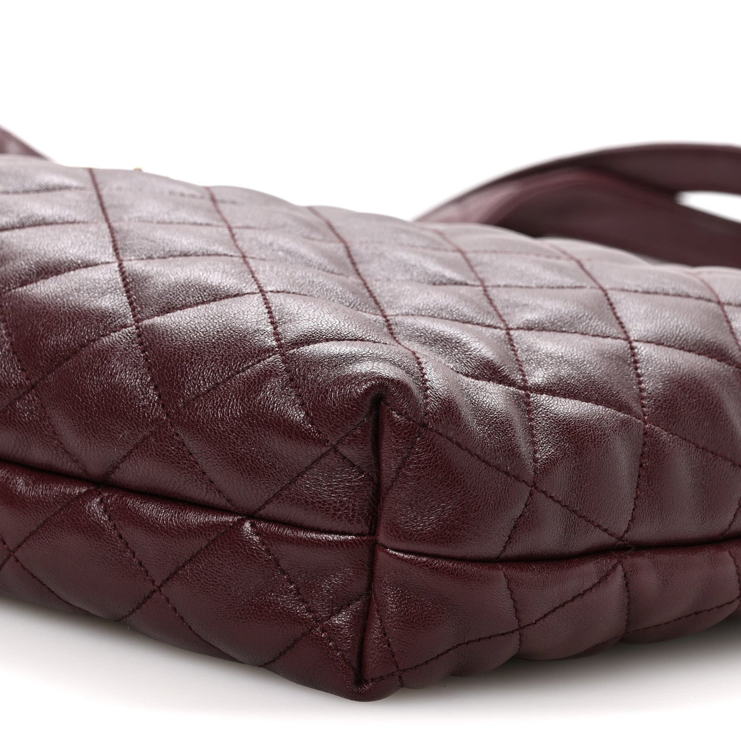 Lambskin Quilted Maxi Icare Shopping Tote Rouge Cabernet