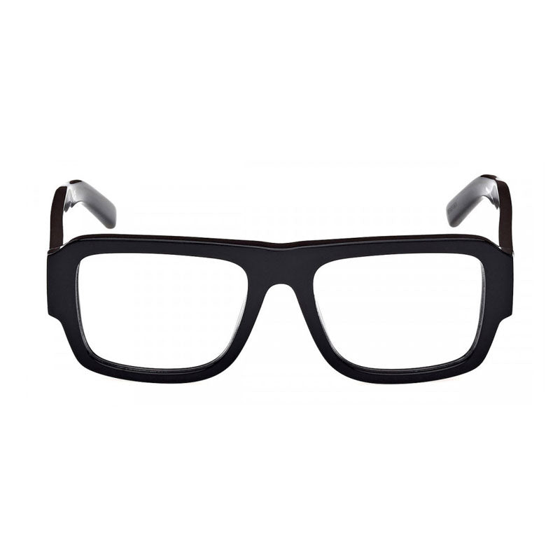MCM Eyeglasses Square Full Rim, Shiny Black Frame and Clear Demo Lenses Lens MW5002001