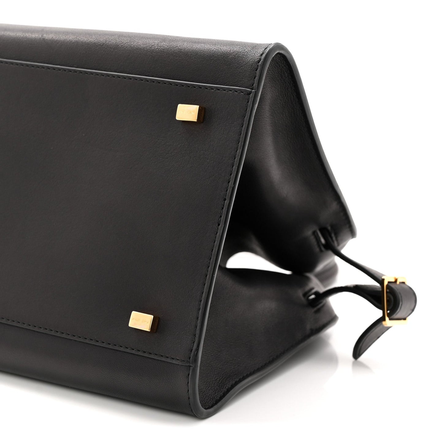 Polished Saddle Calfskin Soft Margaux 10 Bag Black
