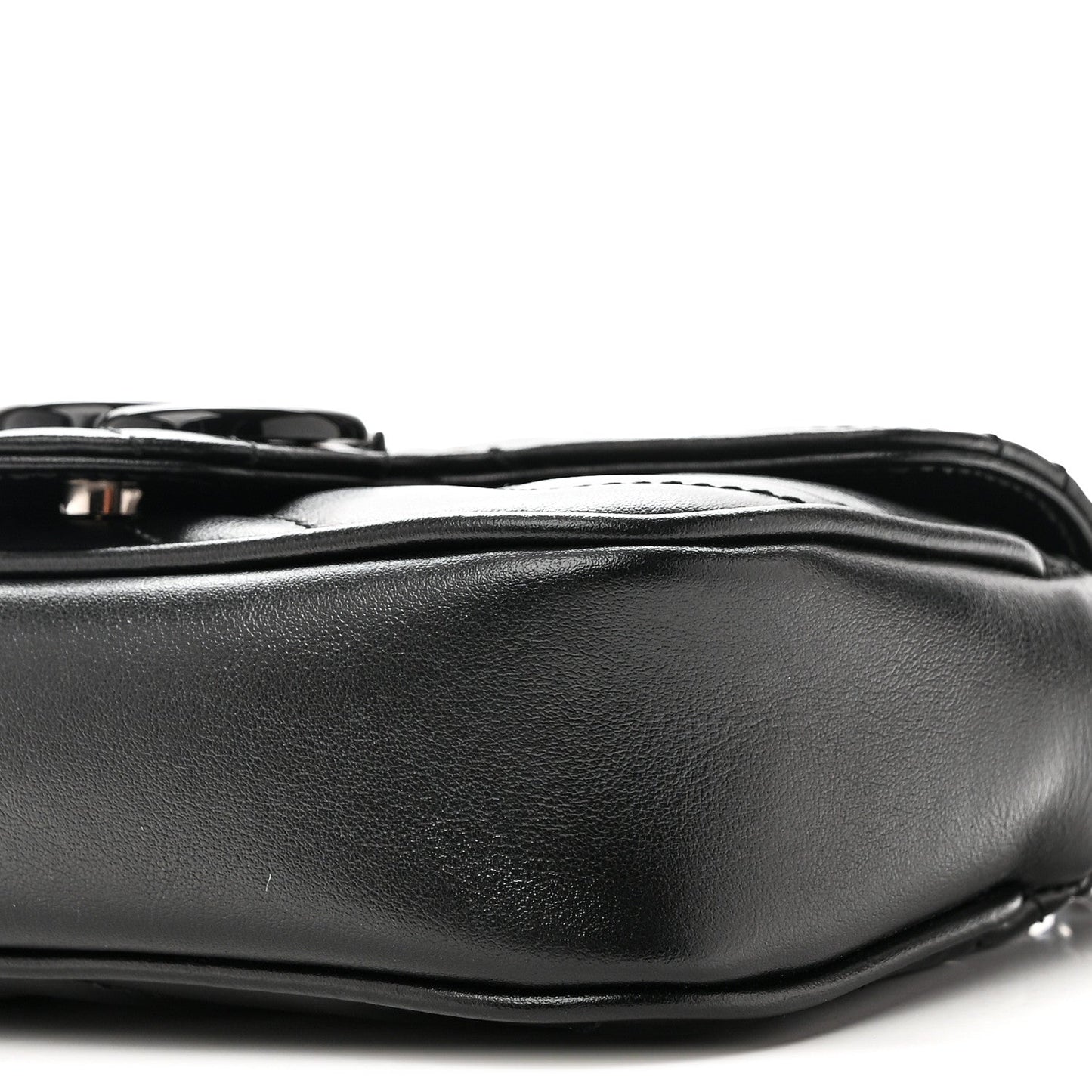 Calfskin Matelasse Monochrome GG Marmont Chain Belt Bag Black