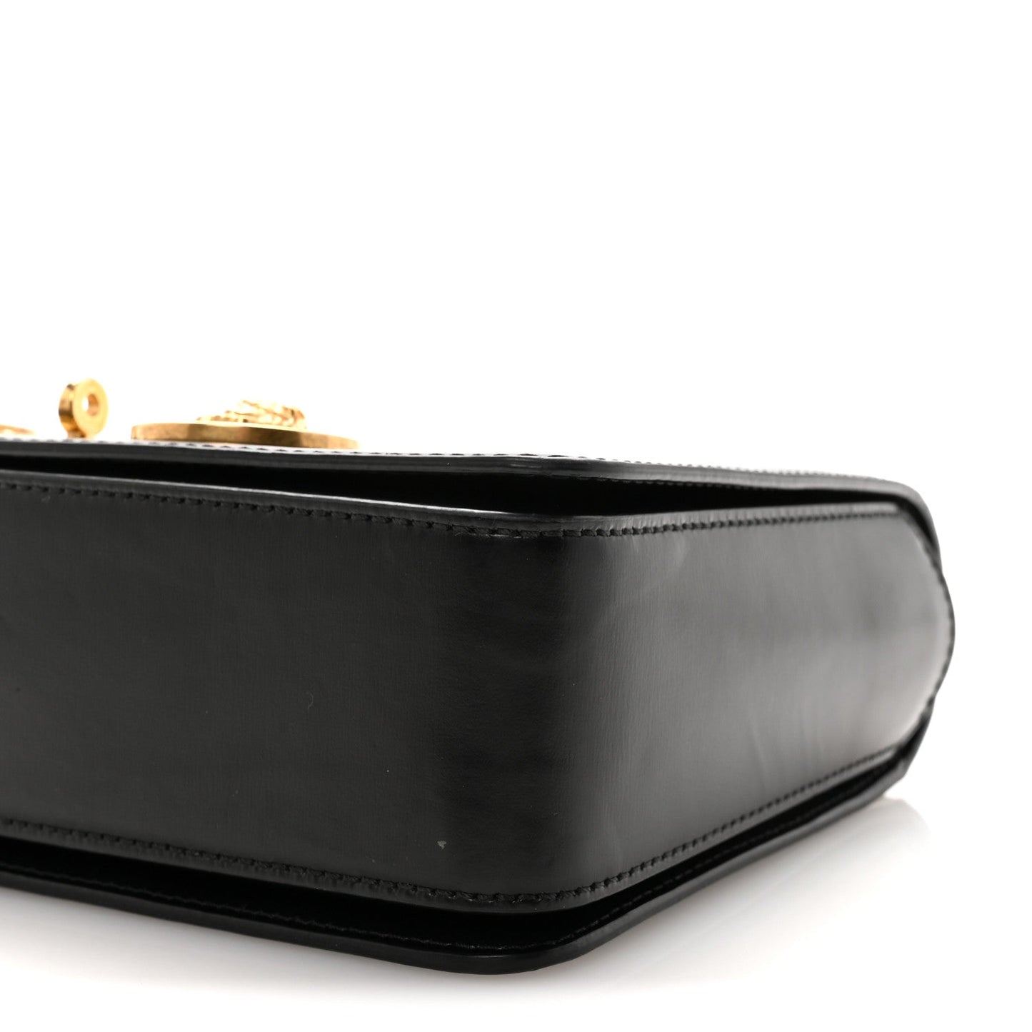 Calfskin Medallion Tribute Shoulder Bag Black