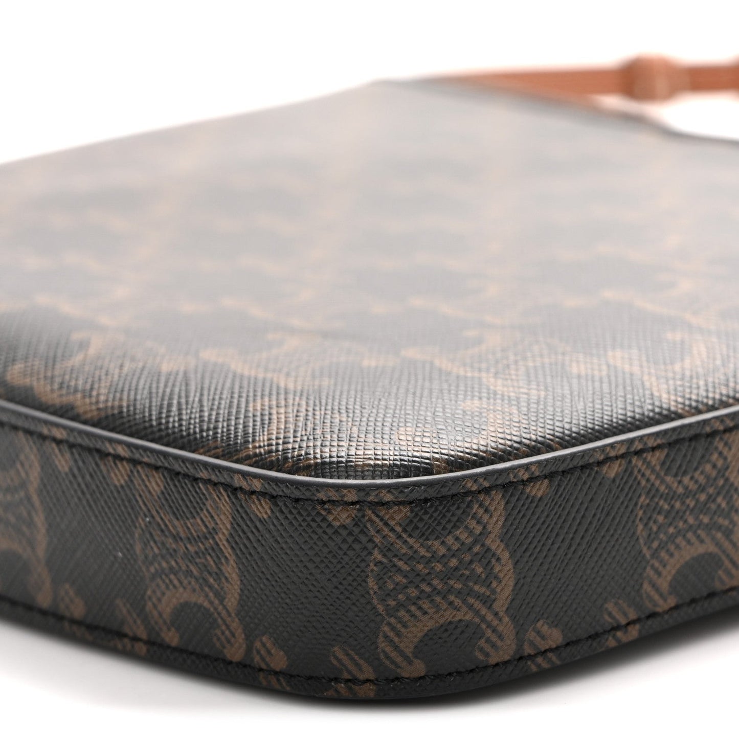 Triomphe Canvas Calfskin Medium Croque Bag Tan