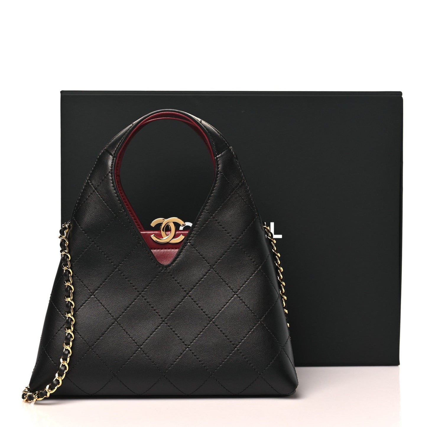 Calfskin Chic Lady Small Shopping Tote Black