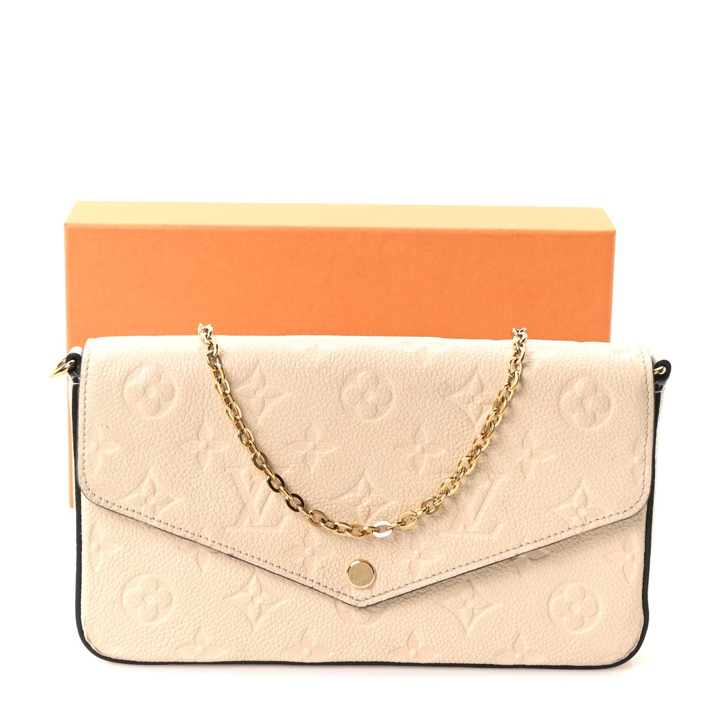 Empreinte Pochette Felicie Chain Wallet Cream