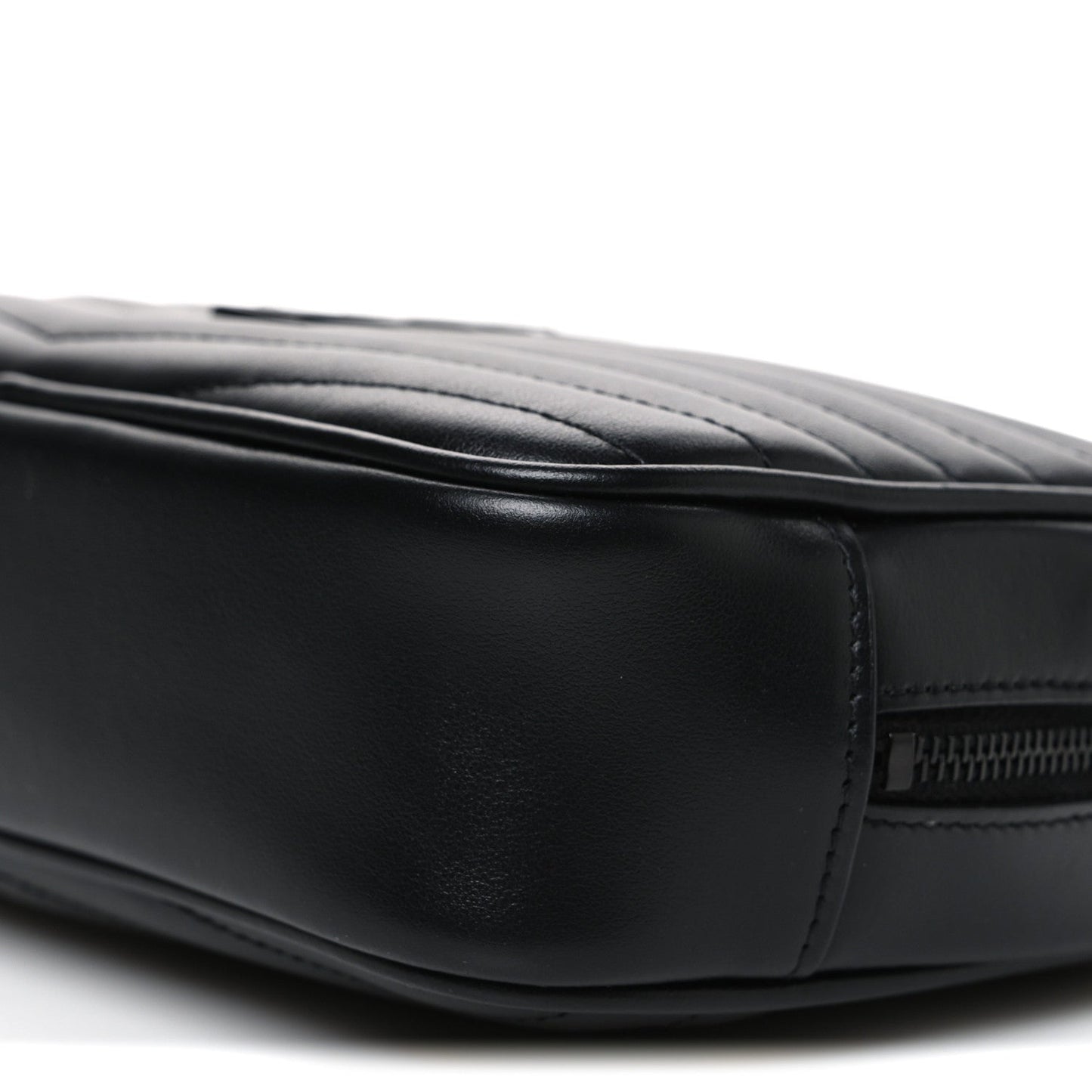 Calfskin Matelasse Monochrome Monogram Mini Lou Camera Bag Black