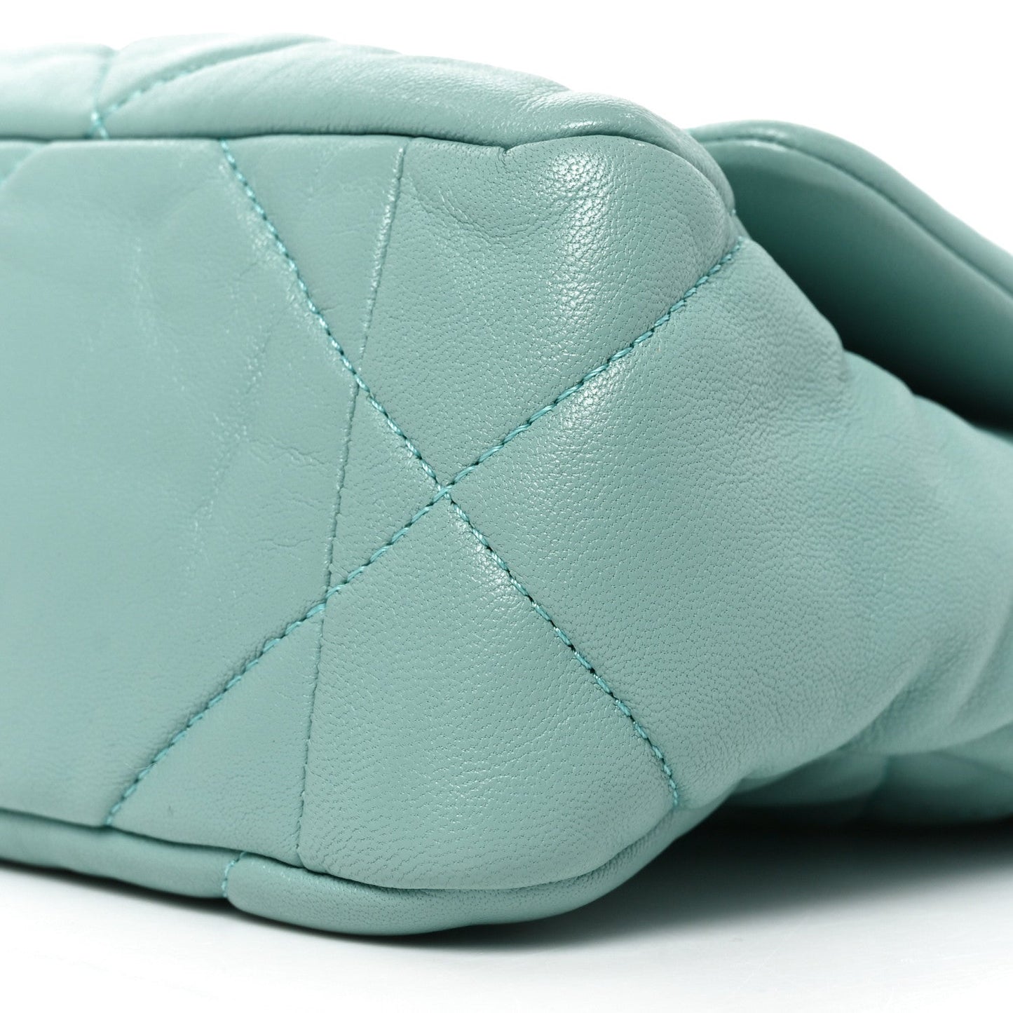 Goatskin Quilted Medium Chanel 19 Flap Light Blue